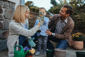 Planting flowers with love