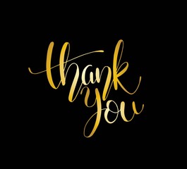 Thank you text, handwritten. Calligraphy lettering Vector illustration 