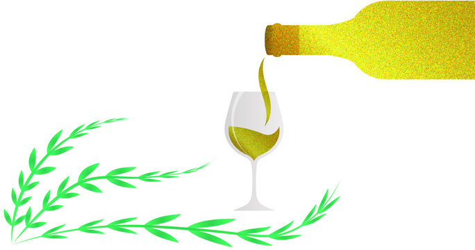 Wine on natural background