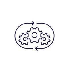 optimization process, operations line icon