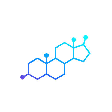 testosterone molecule, vector icon
