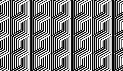 Abstract geometric pattern with stripes, lines. Seamless vector background. White and black ornament. Simple lattice graphic design