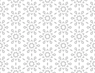 Foto op Plexiglas Abstract geometric pattern with lines, snowflakes. A seamless vector background. White and grey texture. Graphic modern pattern © ELENA