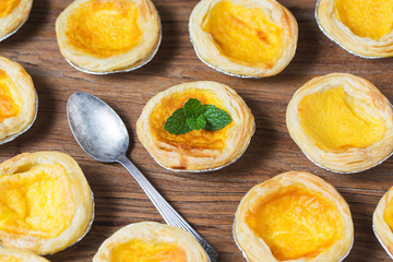 Egg tart, traditional Portuguese dessert,
