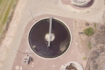 Water treatment facility - Top down aerial image.