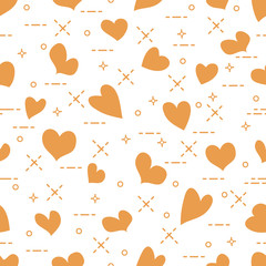 Cute seamless pattern with hearts. Valentine's