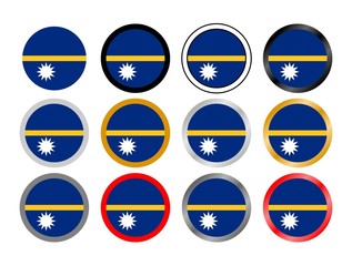 Nauru state flag in globes