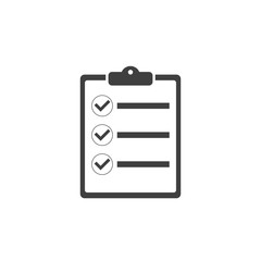 Vector checklist clipboard vector icon, simple flat.