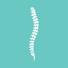 Vector human spine icon isolated silhouette.