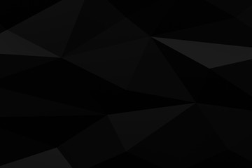Black polygonal geometric surface background. 3D rendering.