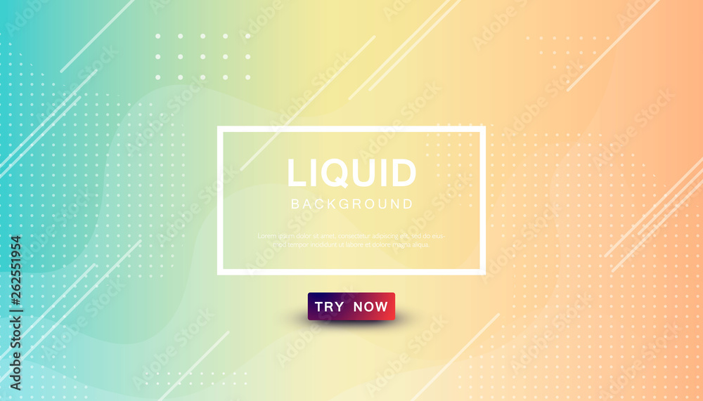 Wall mural beauty liquid color background. dynamic textured geometric element design with dots decoration. mode