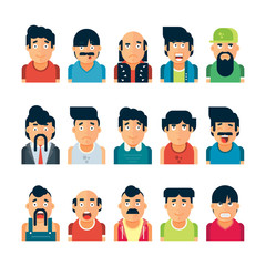 Different types of people in flat style vector