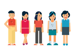 Different types of people in flat style vector