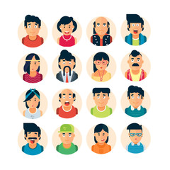 Different types of people in flat style vector