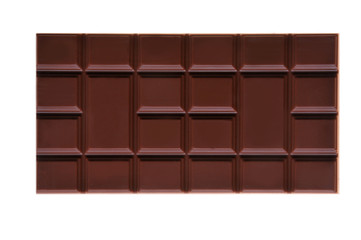 Bar of chocolate on a white background. Close-up