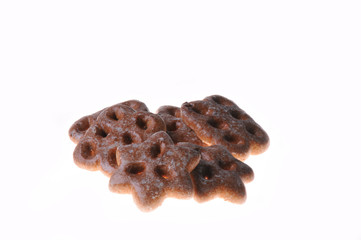 Honey gingerbreads isolated on a white background. Dietary nutrition. Close-up