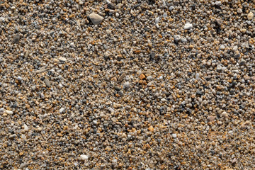 Various colour of round small sandstone on the beach background texture pattern. 