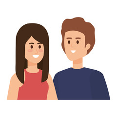 young couple avatars characters