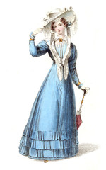 woman in old fashion dress