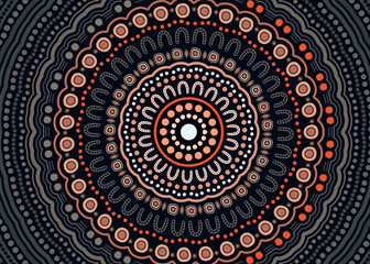 Illustration based on aboriginal style of dot  background.