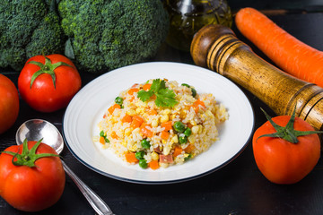 Asian fried rice with eggs