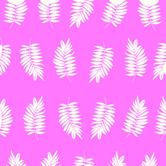Fototapeta na wymiar Seamless pattern with colorful tropical leaves and plants