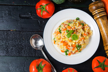 Asian fried rice with eggs