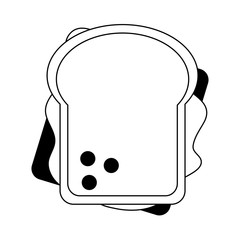 Sandwich healthy food topview symbol black and white