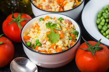 Asian fried rice with eggs