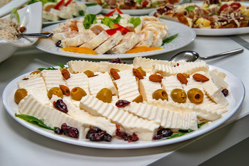 fresh cheese on the plate