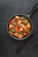 Stir fried shrimp soba