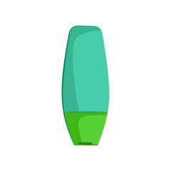 Shower gel bottle. Green plastic container, conditioner, shampoo. Vector illustration can be used for topics like plastic trash, bathroom, hygiene