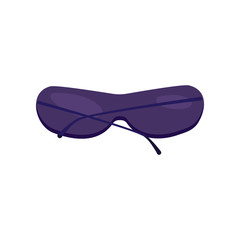 Sport sunglasses. Black glasses for riding bike. Vector illustration can be used for topics like vacation, sun, accessory, active lifestyle