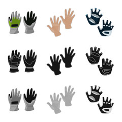 Isolated object of silhouette and safety logo. Collection of silhouette and comfort stock vector illustration.