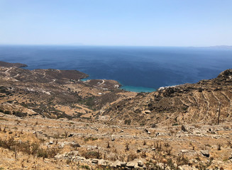 View of Tinos island lanscape in Greece.
