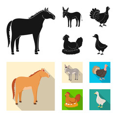 Vector design of breeding and kitchen  icon. Set of breeding and organic  vector icon for stock.