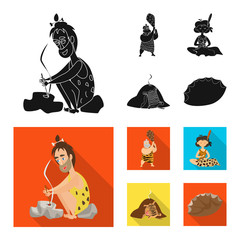 Isolated object of evolution  and prehistory icon. Collection of evolution  and development  stock vector illustration.