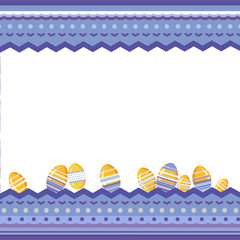 Easter decorative banner with motley eggs  and empty frame for  text