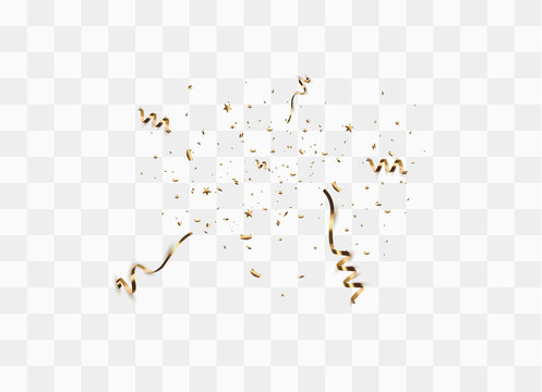 Golden Confetti Isolated