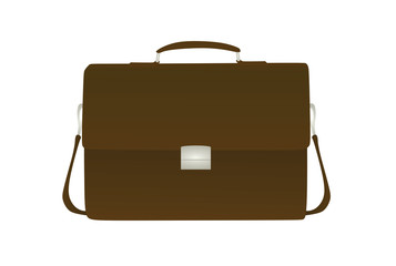 Brown briefcase. vector illustration