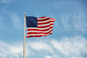 american flag in the wind