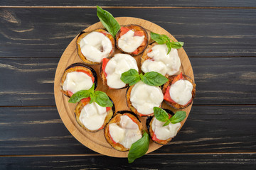 Mini eggplant pizza