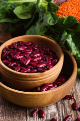 Variety of beans and legumes, healthy plant based vegan food