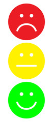 Red, yellow and green smileys