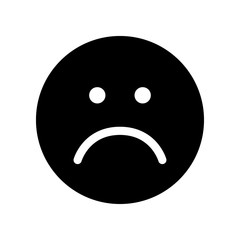 Sad face icon. Unhappy face symbol.