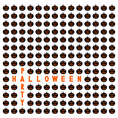 Happy Halloween party card with jack-o-lanterns