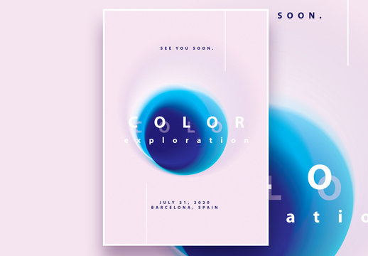 Poster Layout with Blurred Gradient Circles