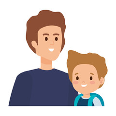 young father with son characters