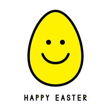Easter egg. Smiling face. Easter greeting card.