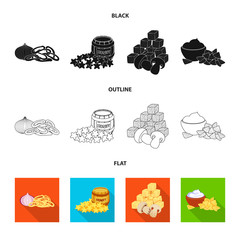 Vector illustration of taste and seasonin symbol. Set of taste and organic   stock vector illustration.